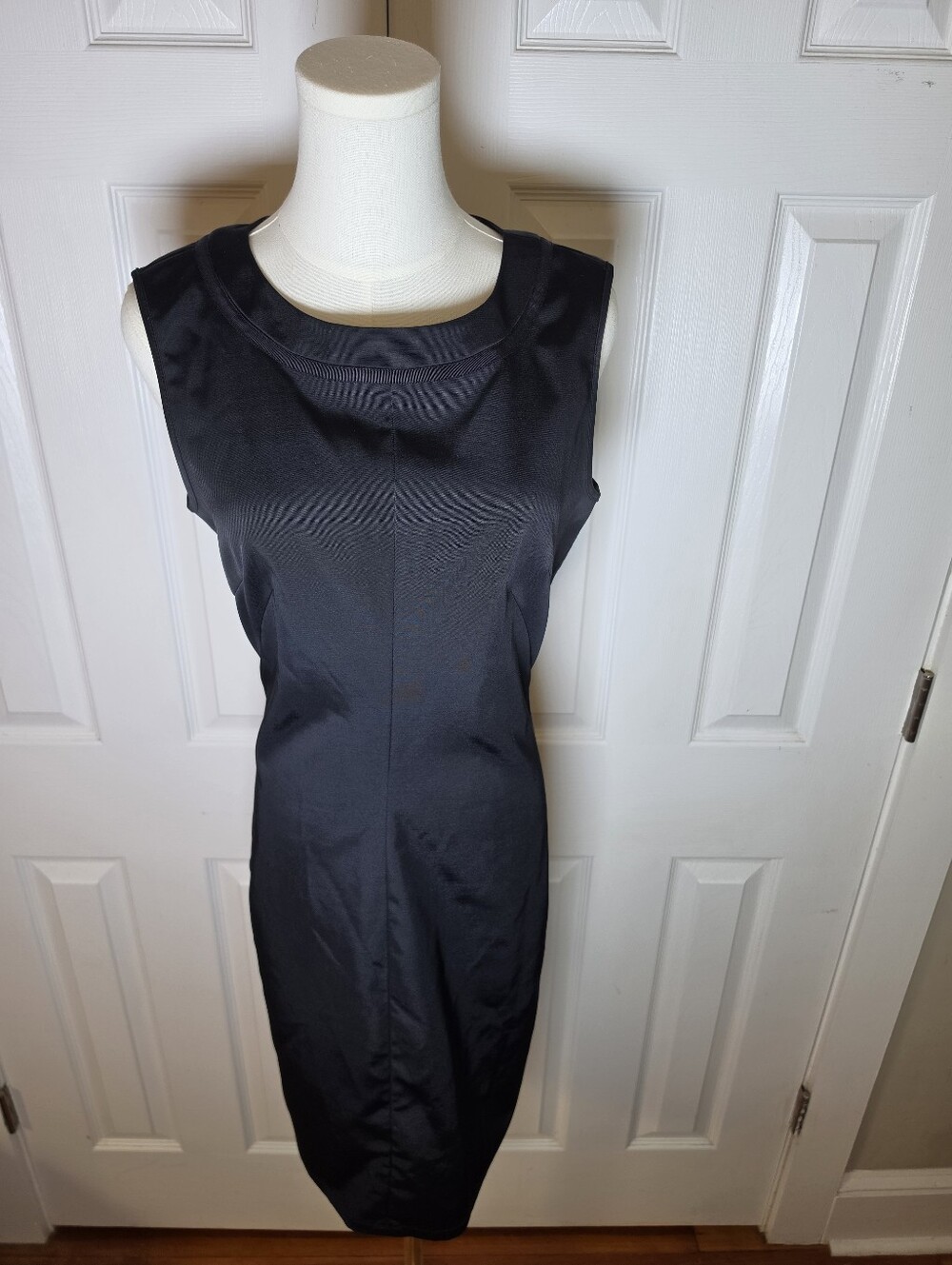 Pink Tartan Classic Black Sleeveless Sheath Dress